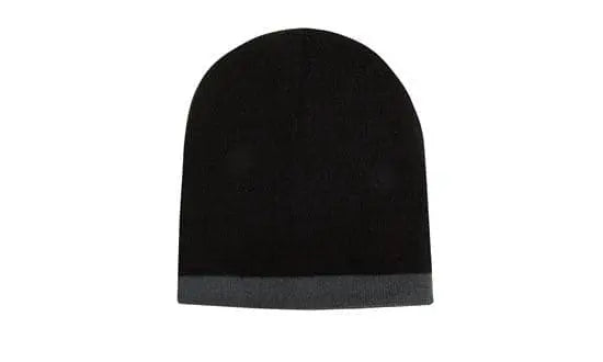 Headwear Acrylic Two Tone Roll Down Beanie X12 - 4188 - City Workwear