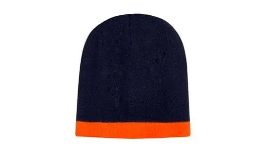 Headwear Acrylic Two Tone Roll Down Beanie X12 - 4188 - City Workwear