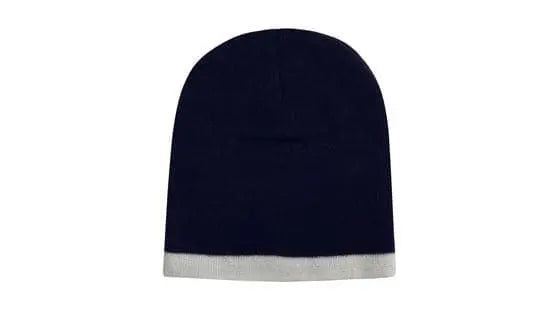 Headwear Acrylic Two Tone Roll Down Beanie X12 - 4188 - City Workwear
