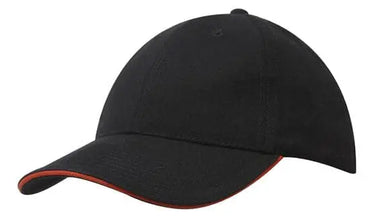 Headwear Brushed Heavy Cotton Cap With Sandwich Trim X12 - 4210 - City Workwear