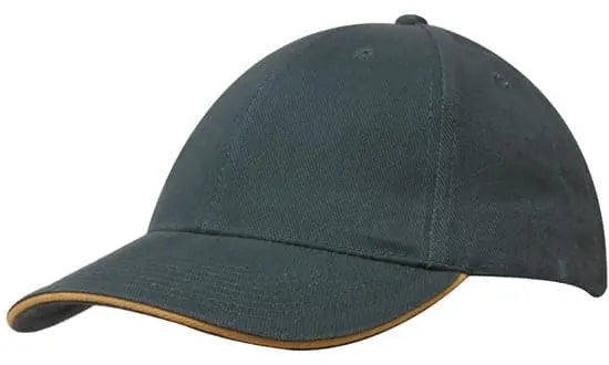 Headwear Brushed Heavy Cotton Cap With Sandwich Trim X12 - 4210 - City Workwear