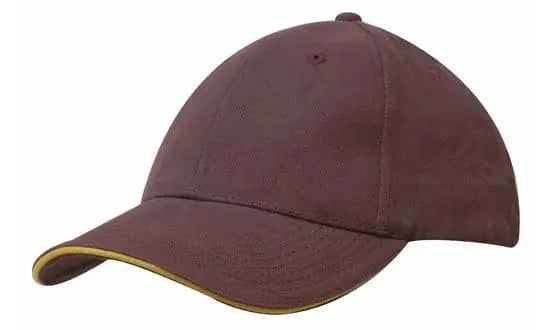 Headwear Brushed Heavy Cotton Cap With Sandwich Trim X12 - 4210 - City Workwear