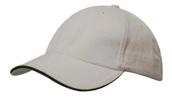 Headwear Brushed Heavy Cotton Cap With Sandwich Trim X12 - 4210 - City Workwear
