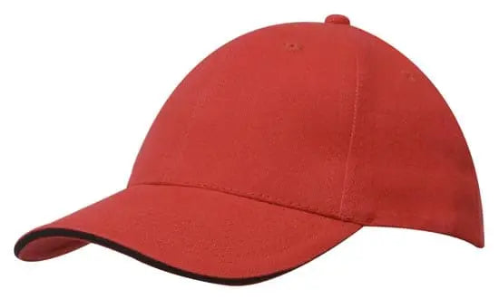 Headwear Brushed Heavy Cotton Cap With Sandwich Trim X12 - 4210 - City Workwear
