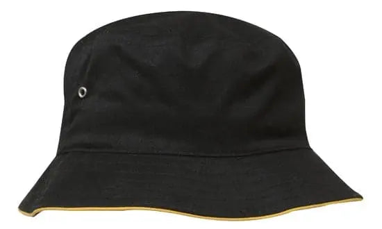 Headwear Bucket Hat With Sandwich Trim Brushed Heavy Sports Twill *no Sandwich* X12 - City Workwear