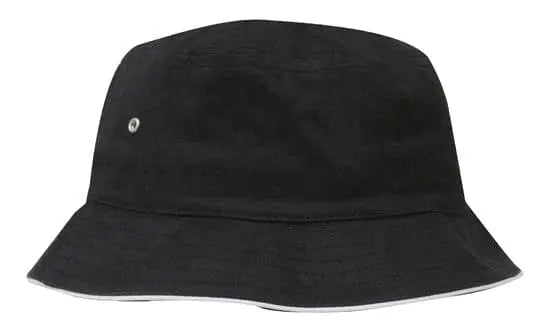 Headwear Bucket Hat With Sandwich Trim Brushed Heavy Sports Twill *no Sandwich* X12 - City Workwear