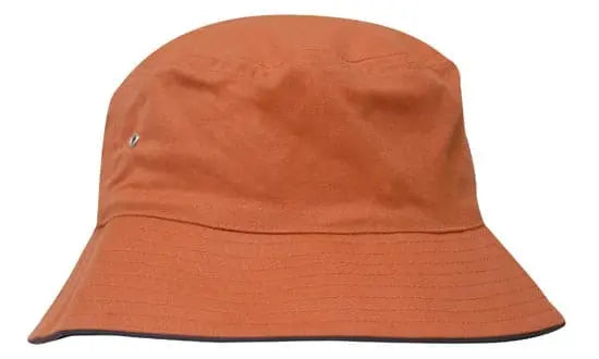 Headwear Bucket Hat With Sandwich Trim Brushed Heavy Sports Twill *no Sandwich* X12 - City Workwear