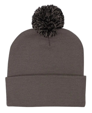 Headwear Knitted Acrylic Beanie With Pom Pom X12 - 4256 - City Workwear