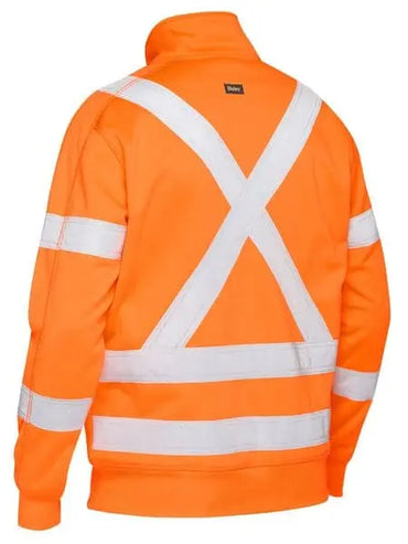 Bisley X Taped Hi Vis 1/4 Zip Pullover Vic Rail Orange BK6814XT - City Workwear