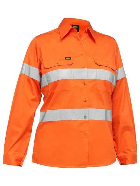 Bisley Women's Taped Hi Vis Cool Lightweight Drill Shirt BL6897 - City Workwear