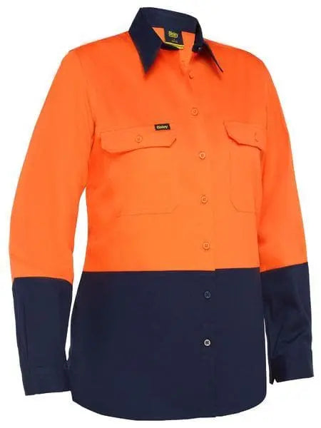 Bisley Women's Lightweight Hi Vis Cotton Drill Shirt BL6895 - City Workwear