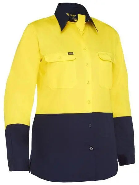 Bisley Women's Lightweight Hi Vis Cotton Drill Shirt BL6895 - City Workwear