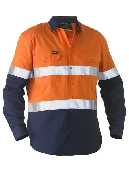 Taped Two Tone Hi Vis Recycled Drill Shirt BS6996T - City Workwear
