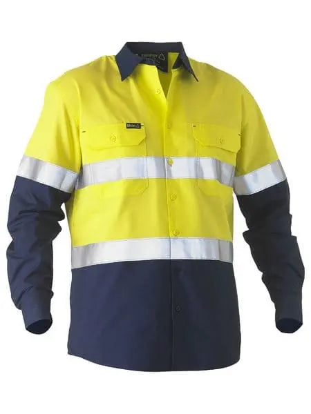 Taped Two Tone Hi Vis Recycled Drill Shirt BS6996T - City Workwear