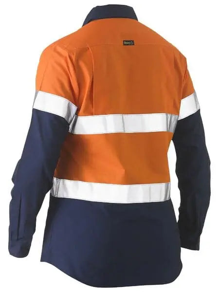 Women's Taped Two Tone Hi Vis Recycled Drill Shirt BL6996T - City Workwear