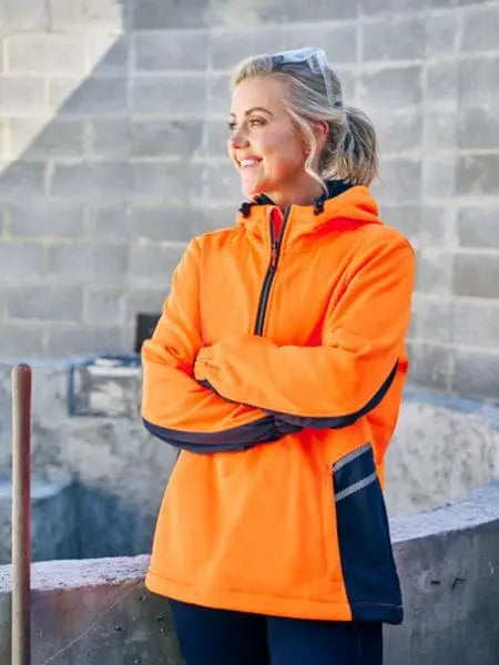 Bisley Women's Hi Vis Water Repellent Fleece Hoodie BKL6571 - City Workwear