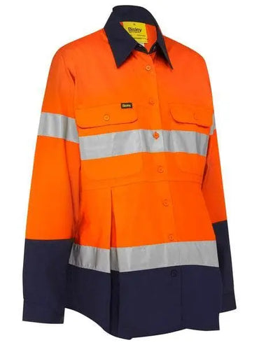 Women's Taped Hi Vis Maternity Drill Shirt BLM6456T - City Workwear