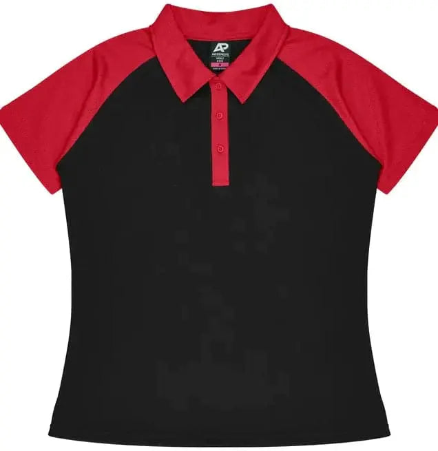 Aussie Pacific Manly Lady Polos 2318 Aussie Pacific BLACK/RED 6