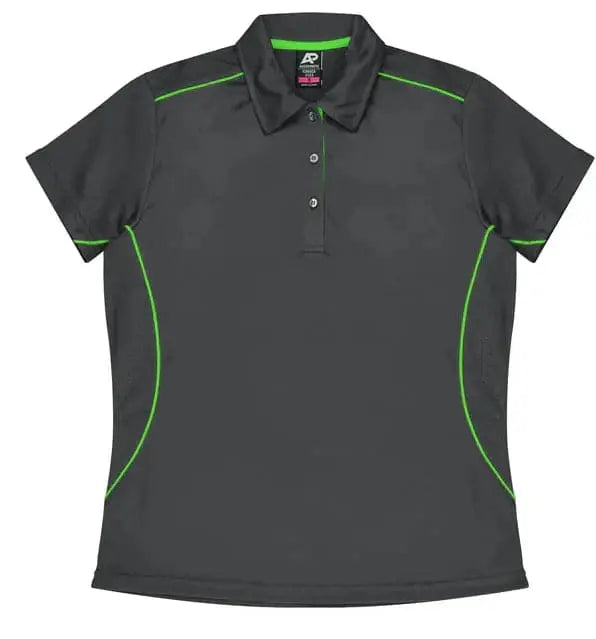 Aussie Pacific Kuranda Lady Polo Shirt 2323 Aussie Pacific SLATE/FLURO GREEN 6