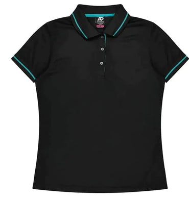 Aussie Pacific Cottesloe Lady Polo Shirt 2319  Aussie Pacific BLACK/TEAL 6
