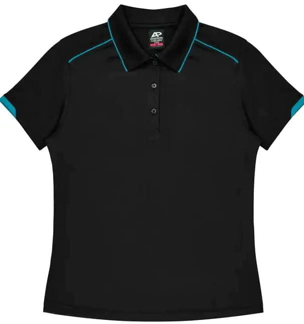 Aussie Pacific Currumbin Lady Polo Shirt 2320 Aussie Pacific BLACK/CYAN 6