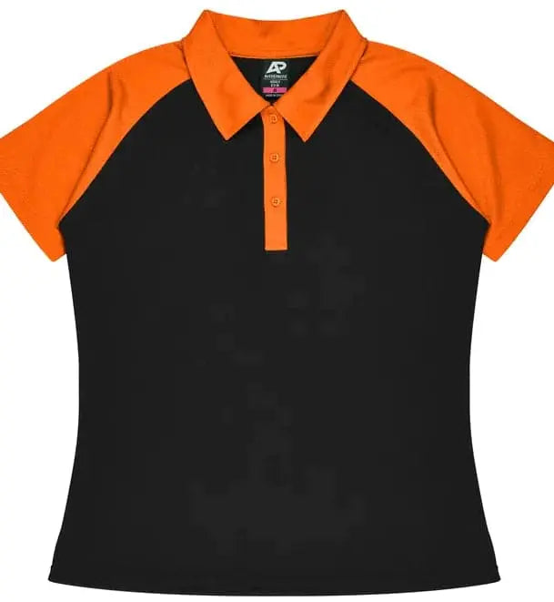 Aussie Pacific Manly Lady Polos 2318 Aussie Pacific BLACK/ELECTRIC ORANGE 6