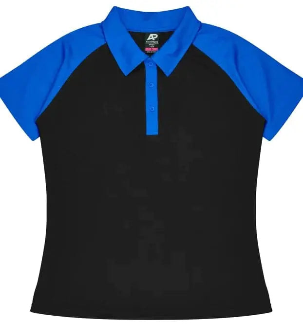 Aussie Pacific Manly Lady Polos 2318 Aussie Pacific BLACK/ELECTRIC ROYAL 6