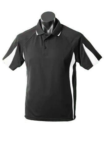 Aussie Pacific Men's Eureka Polo Shirt 1304 Casual Wear Aussie Pacific Black/White/Ashe S