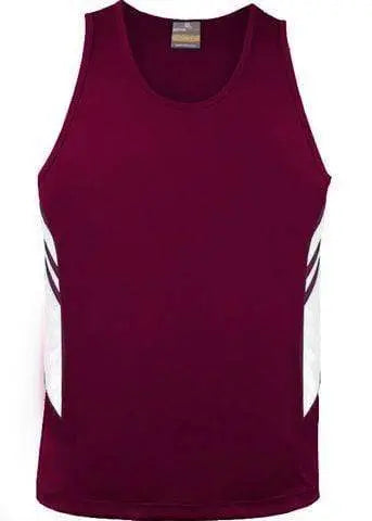 Aussie Pacific Tasman Kids Singlet 3111 Casual Wear Aussie Pacific Maroon/White 4