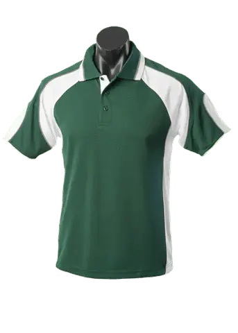 Aussie Pacific Men's Murray Polo Shirt 1300 Casual Wear Aussie Pacific Bottle/White/Ashe S