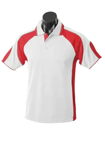 Aussie Pacific Men's Murray Polo Shirt 1300 Casual Wear Aussie Pacific White/Red/Ashe S