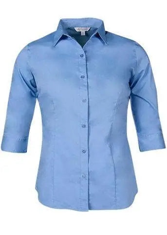 Aussie Pacific Ladies 3/4 Sleeve Shirt 2903T Corporate Wear Aussie Pacific Mid Blue 4