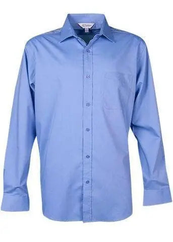Aussie Pacific Men's Mosman Long Sleeve Shirt 1903l Corporate Wear Aussie Pacific Mid Blue XXS
