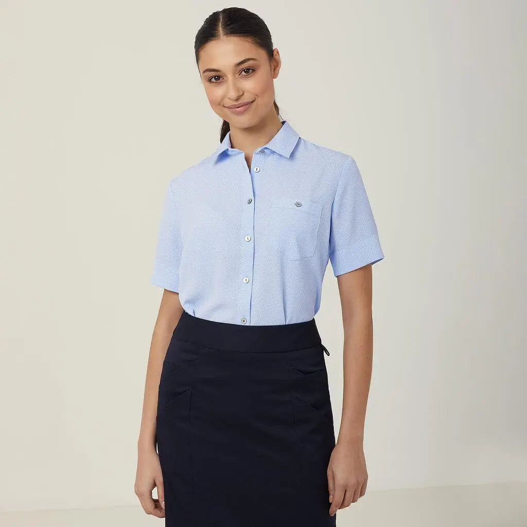 NNT Silvi Spot Print Short Sleeve Shirt CATU7H - City Workwear