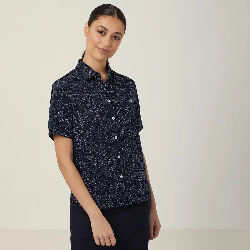 NNT Silvi Spot Print Short Sleeve Shirt CATU7H - City Workwear