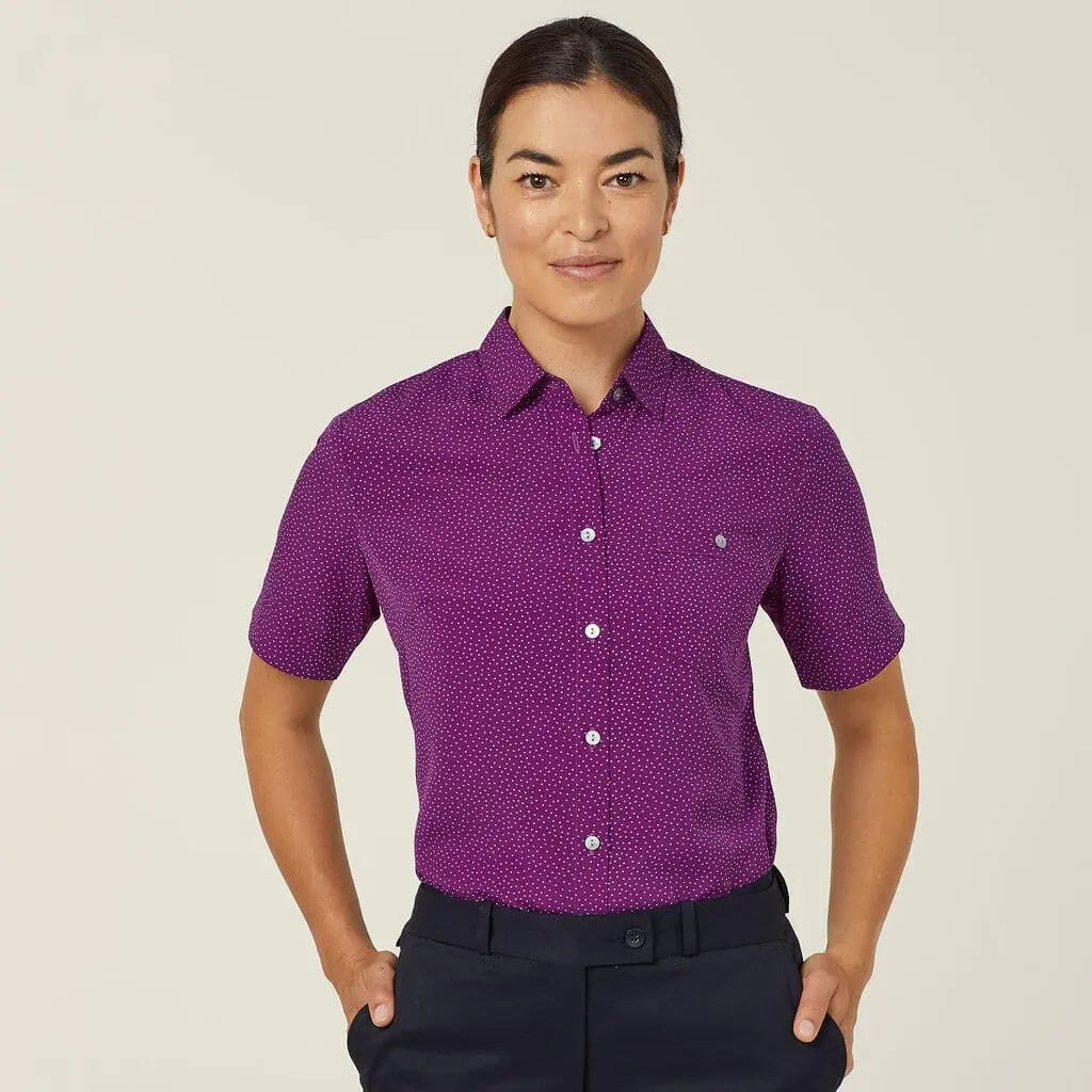 NNT Silvi Spot Print Short Sleeve Shirt CATU7H - City Workwear