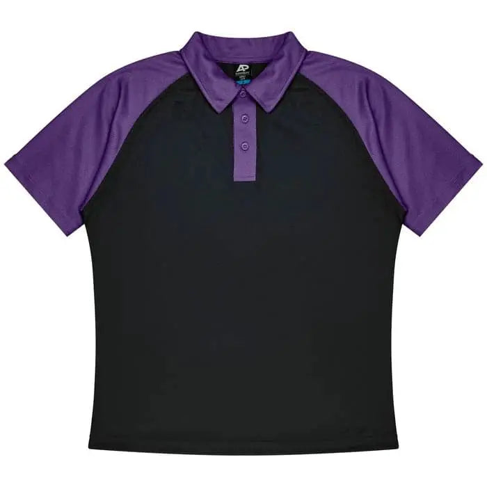 Aussie Pacific Manly Kids Polo Shirt 3318 Aussie Pacific BLACK/ELECTRIC PURPLE 4