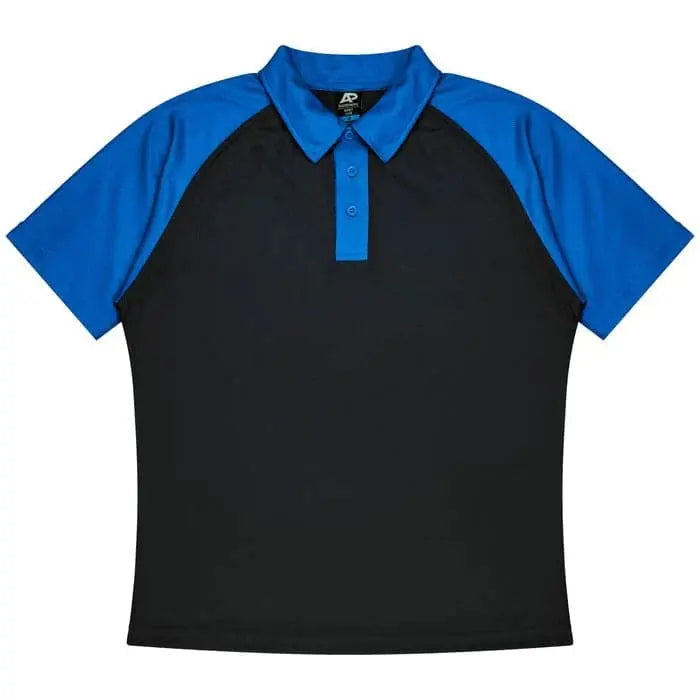 Aussie Pacific Manly Kids Polo Shirt 3318 Aussie Pacific BLACK/ELECTRIC ROYAL 4