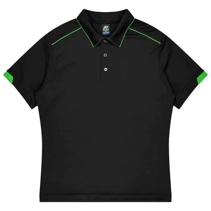 Aussie Pacific Currumbin Kids Polo Shirt 3320 Aussie Pacific BLACK/KAWA GREEN 4