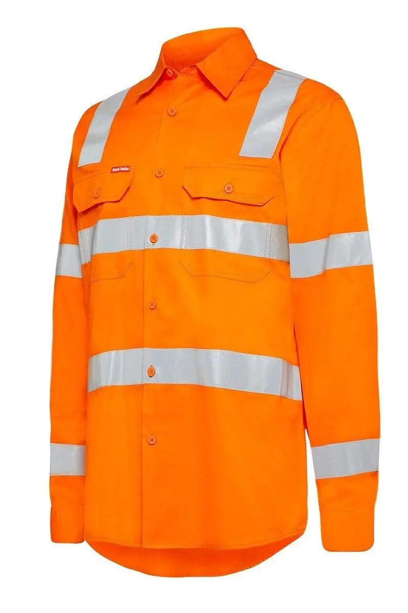 Hard Yakka Biomotion Taped Hi Vis Vic Rail Shirt Y04265 Work Wear Hard Yakka Special Purpose Orange (SPO) S