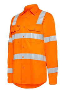Hard Yakka Biomotion Taped Hi Vis Vic Rail Shirt Y04265 Work Wear Hard Yakka Special Purpose Orange (SPO) S 