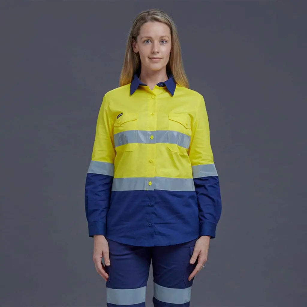 KingGee Workcool Women's Long Sleeve Hi Vis Work Shirt K44544 - City Workwear
