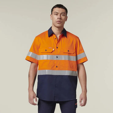 Hard Yakka Short Sleeve Two Toned Hi Vis Shirt Y07754 - City Workwear