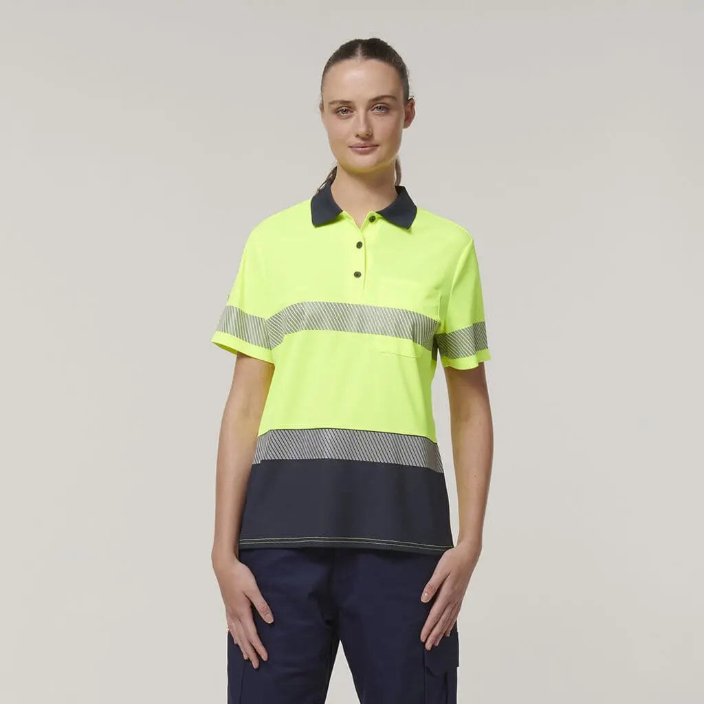 Hard Yakka Women's Hi Vis Taped Polo Shirt Y08602 - City Workwear