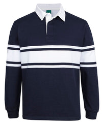 Jb's 3 Stripe Yarn Dyed Rugby Polo Shirt 3RY3