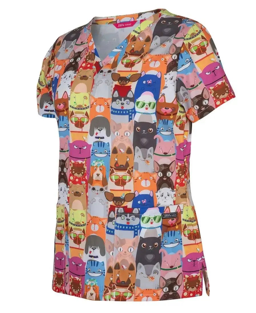 Jb's Wear Women's Printed Scrub Top 4STP1  Simply Scrubs Australia