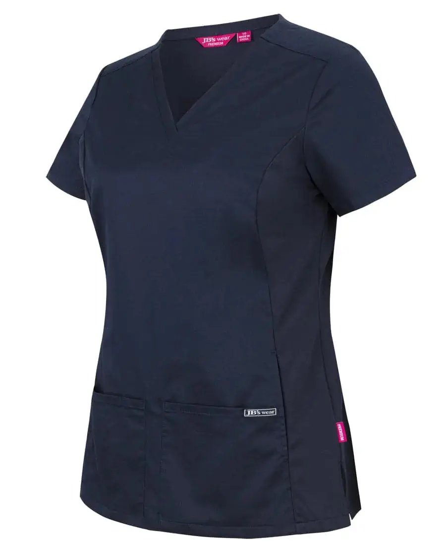 Jb's Ladies Premium Stretch Panel Scrub Top 4SUT1 Navy - Simply Scrubs Australia
