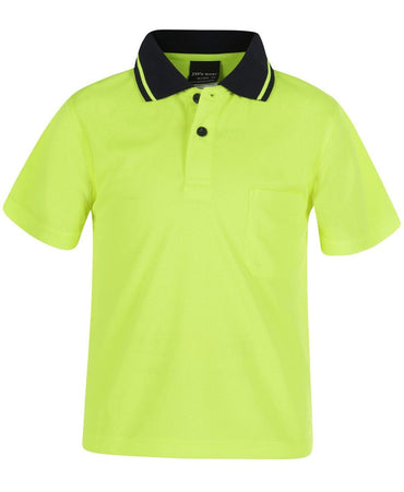 JB'S Wear Kids’ Hi-Vis Non-Cuff Traditional Polo Work Shirt 6HVNC