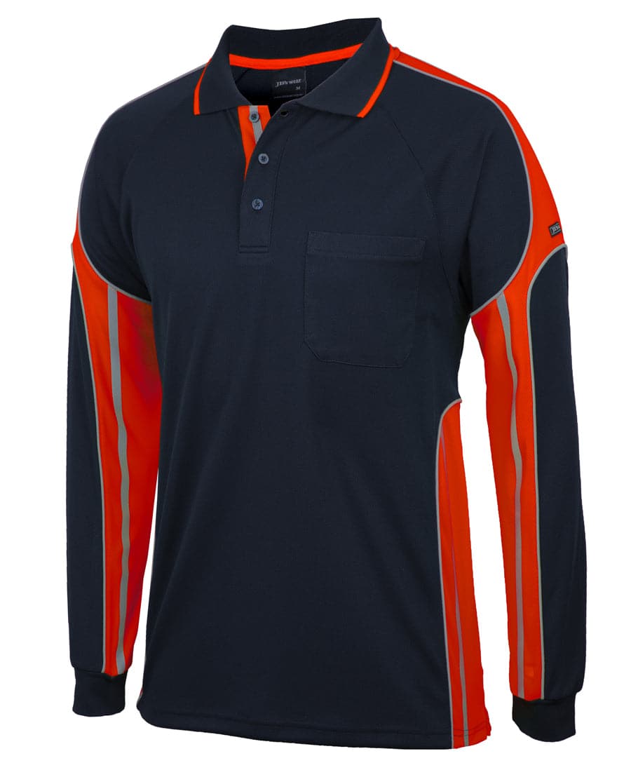 JB's Hi-Vis Long Sleeve Street Panel Polo 6SPPL