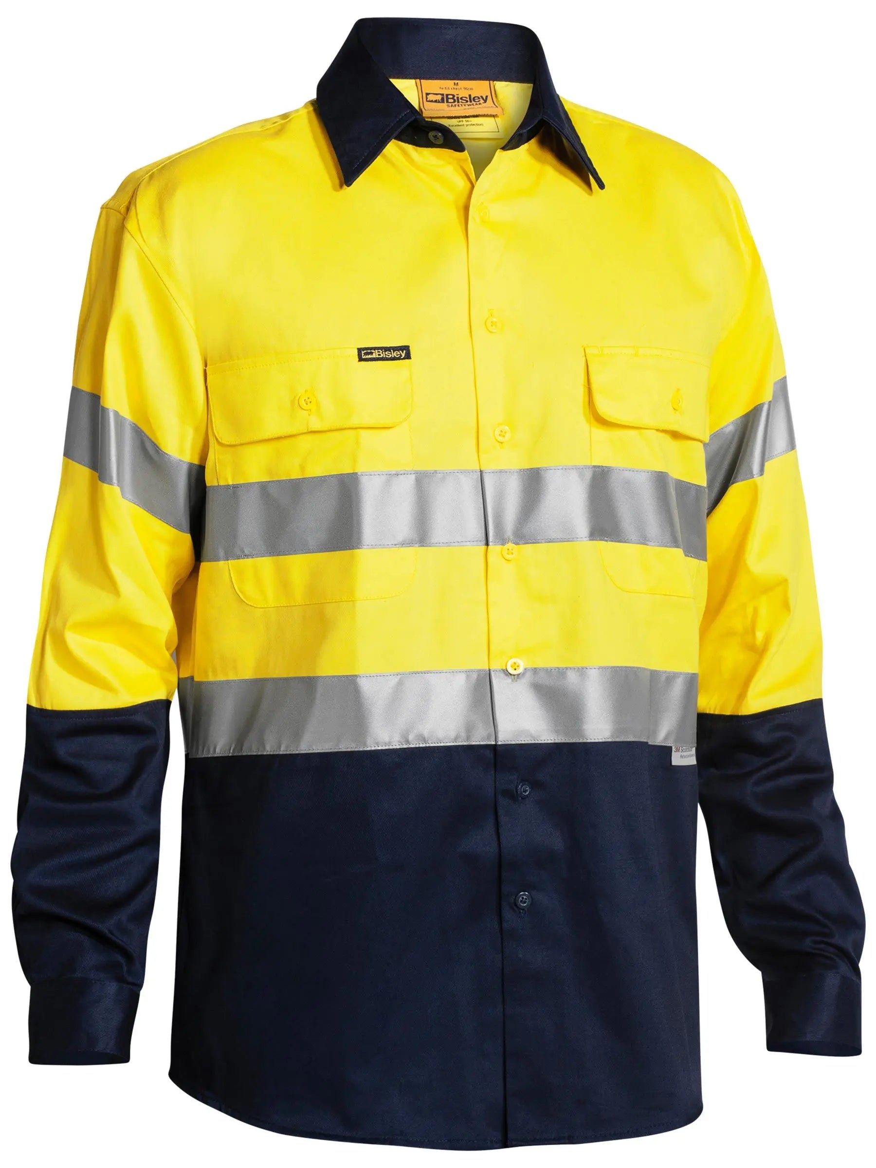 Bisley Workwear 3m Taped Hi Vis Drill Shirt Long Sleeve BT6456 - City Workwear
